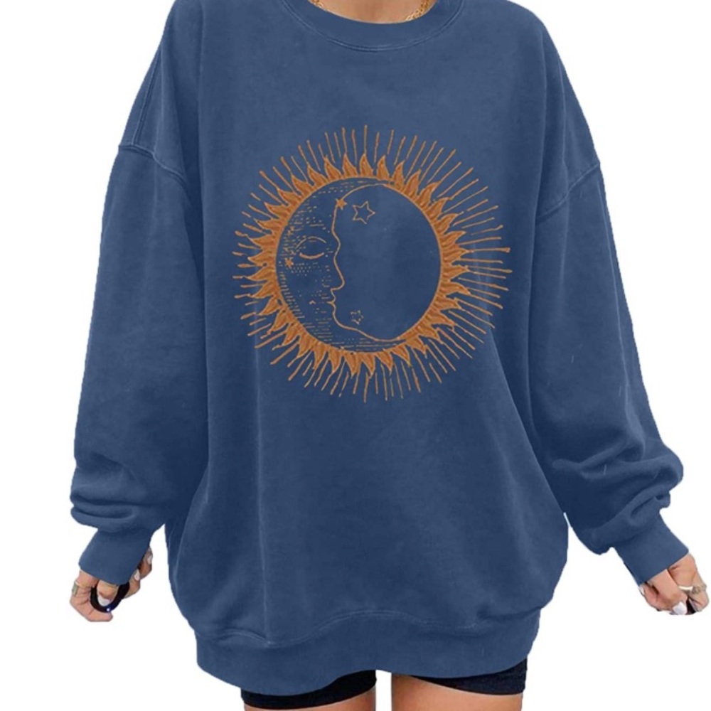 Sun/moon crewneck sweatshirt